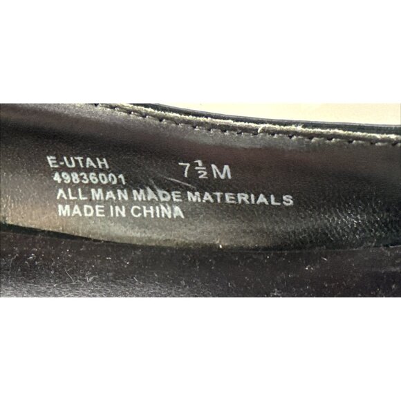 Wedge Peep Toe Shoes Womens 7.5 Black Bling Bow Wedge Heel Slip On Utah - Picture 4 of 11